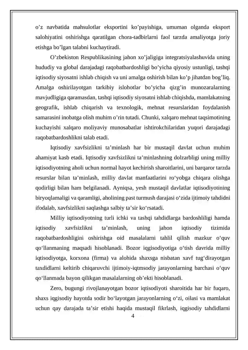 O‘ZBEKISTONNING DUNYONING RIVOJLANGAN DAVLATLARI BILAN IQTISODIY HAMKORLIGI 4
