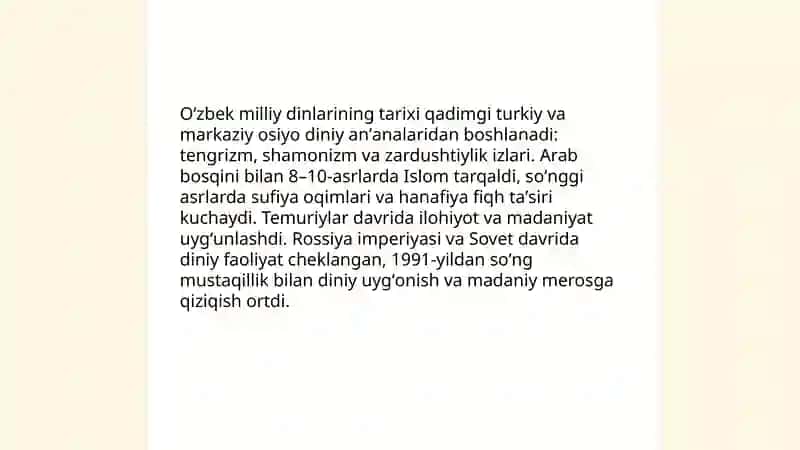 Milliy dinlar 4