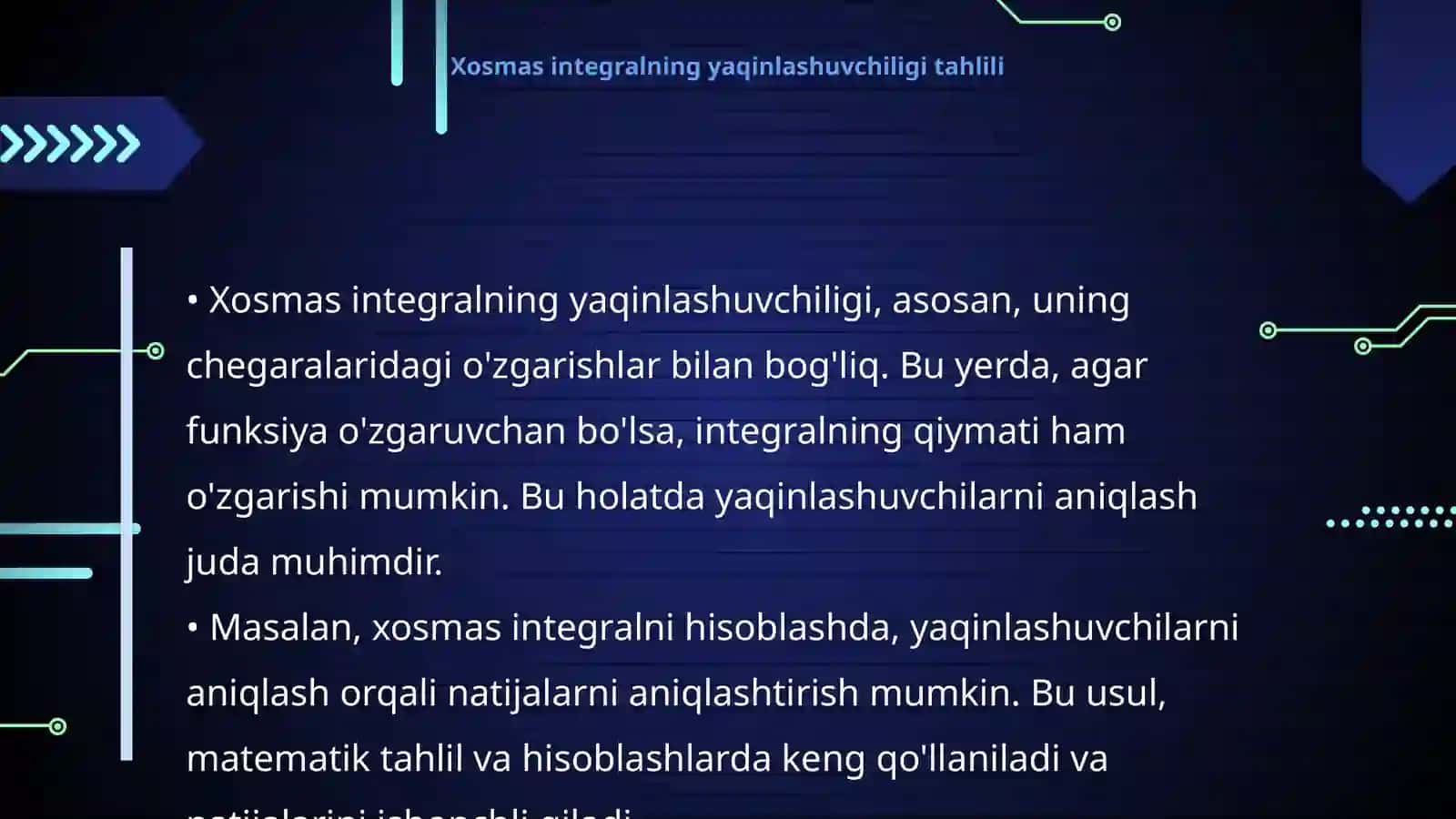 Ihtiyoriy funksiya va xosmas integral tushunchalari 4