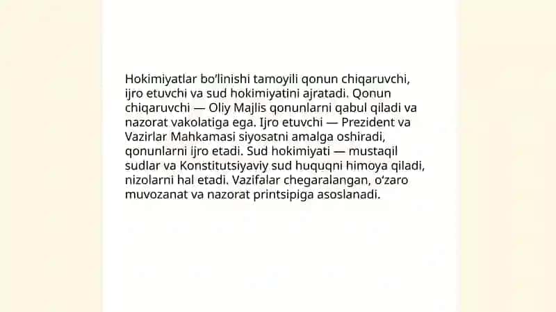 YANGI TAHRIRDAGI O’ZBEKISTON RESPUBLIKASI KONSTITUTSIYASIDA DAVLAT HOKIMIYATI TASHKIL ETILISHINING KONSTITUSIYAVIY ASOSLARI 4