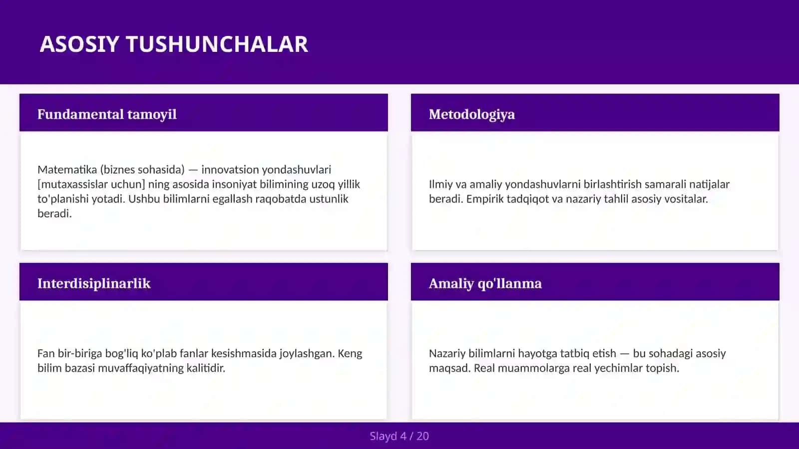 Matematika (biznes sohasida) — innovatsion yondashuvlari [mutaxassislar uchun] 4