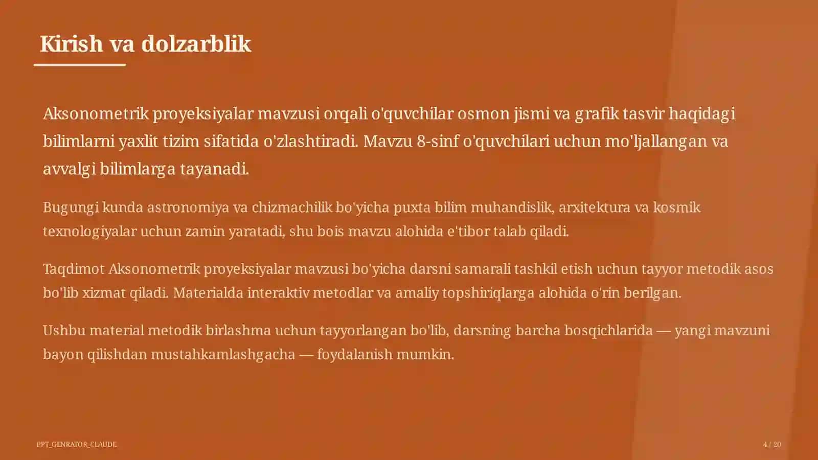 Aksonometrik proyeksiyalar (8-sinf) 4