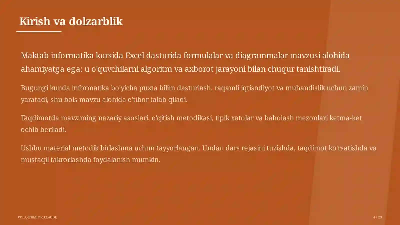 Excel dasturida formulalar va diagrammalar (7-sinf) 4