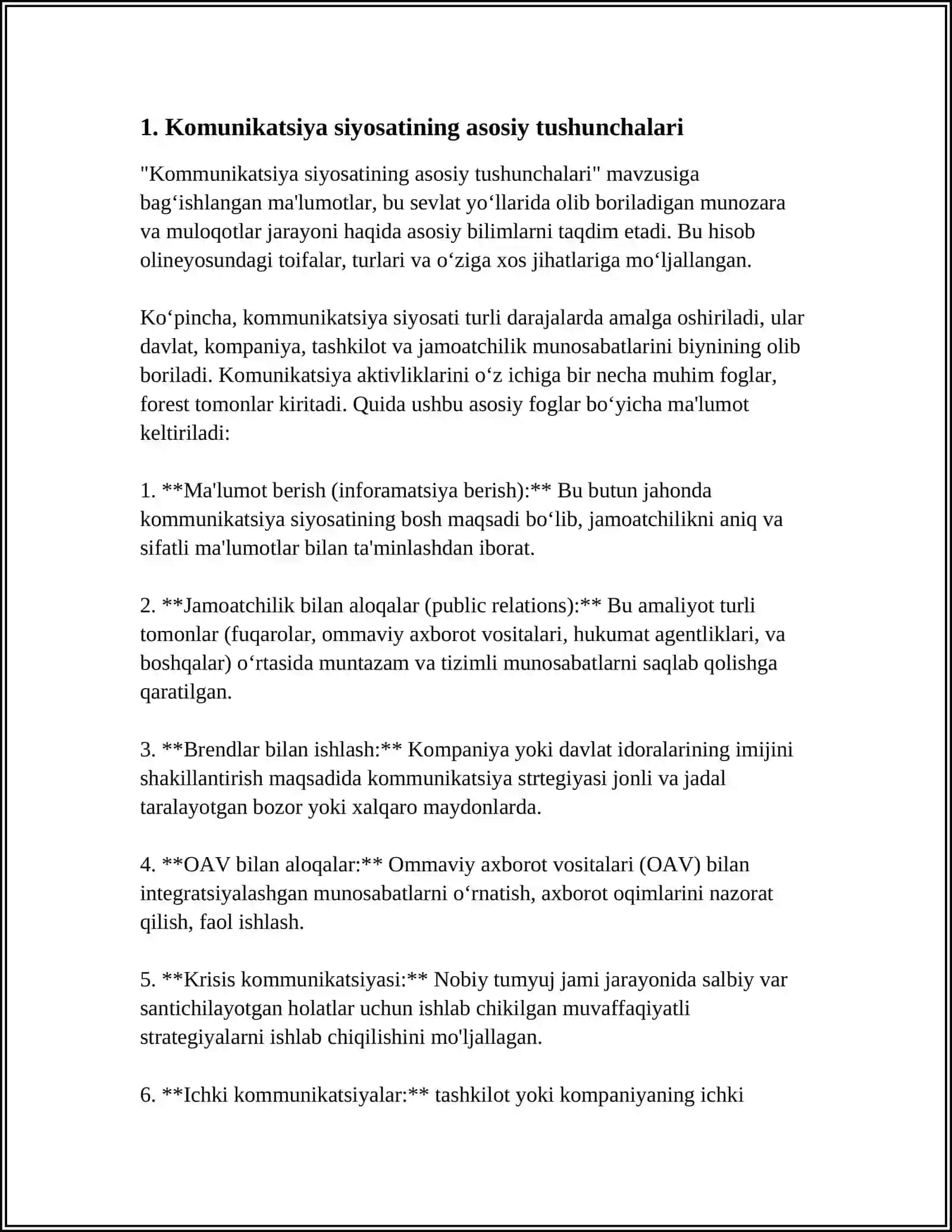 KOMUNIKATSIYA SIYOSATINING MOXIYATI, MAZMUNI VA MOHIYATI 4