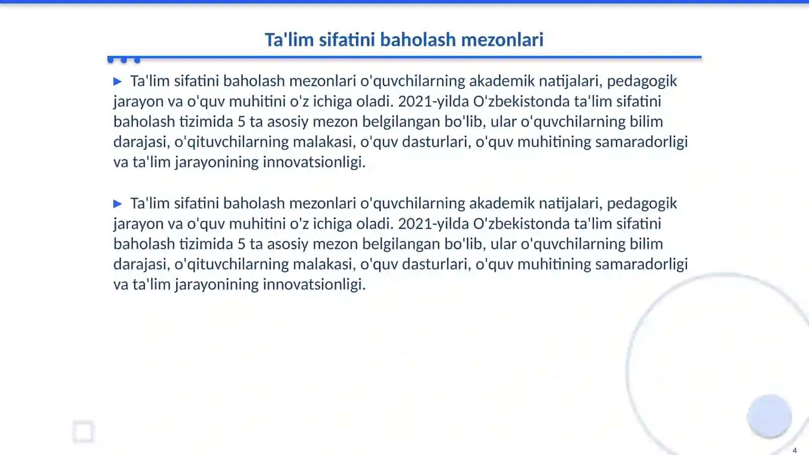 Mutaxasislikka kirish fani 4