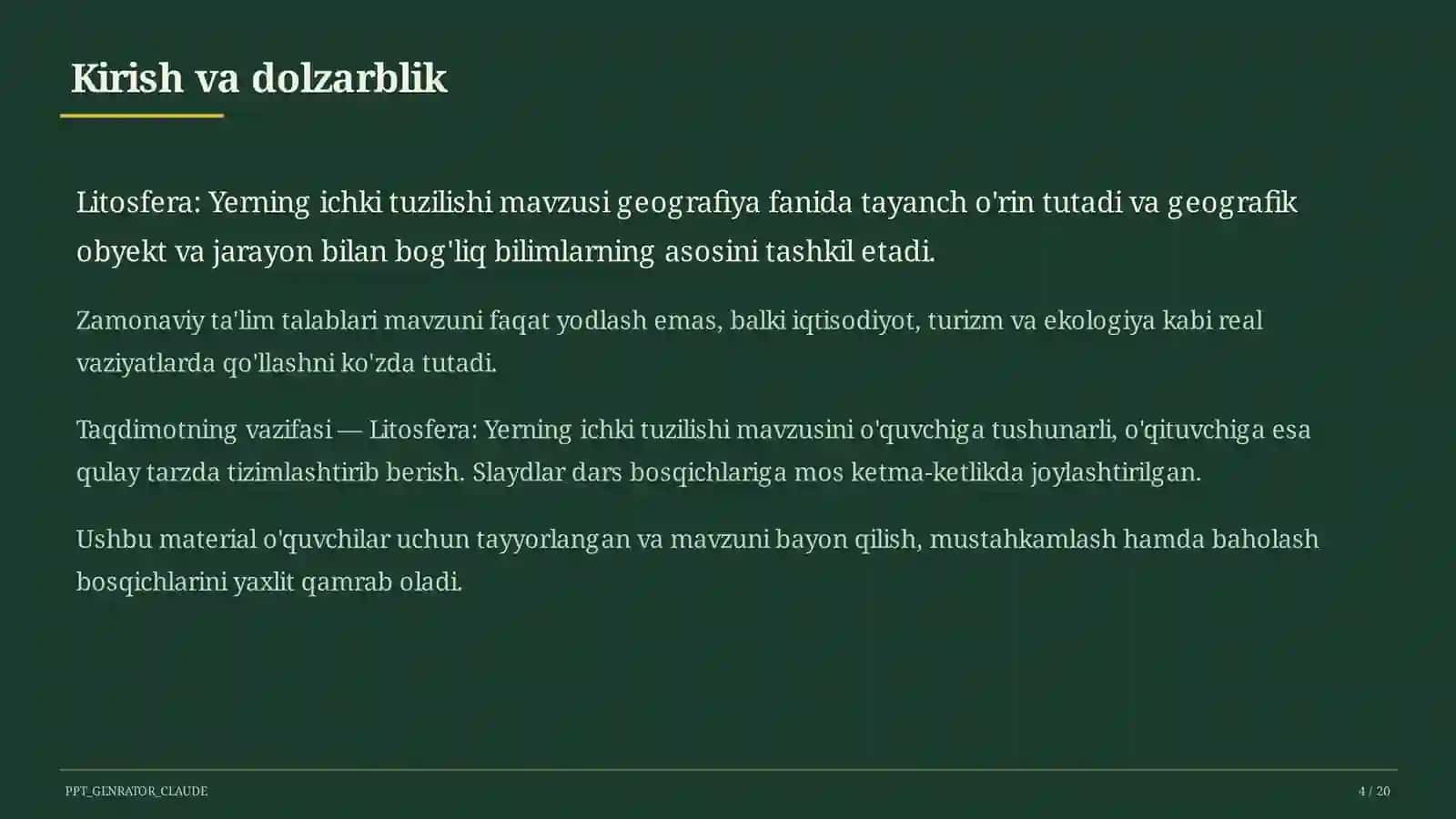 Litosfera: Yerning ichki tuzilishi (5-sinf) 4