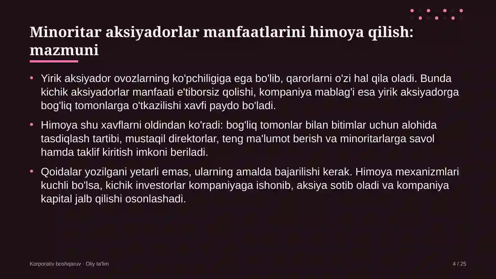 qurilish nazorati inspeksiyalarida minoritar aksiyadorlar manfaatlarini himoya qilish 3630 4