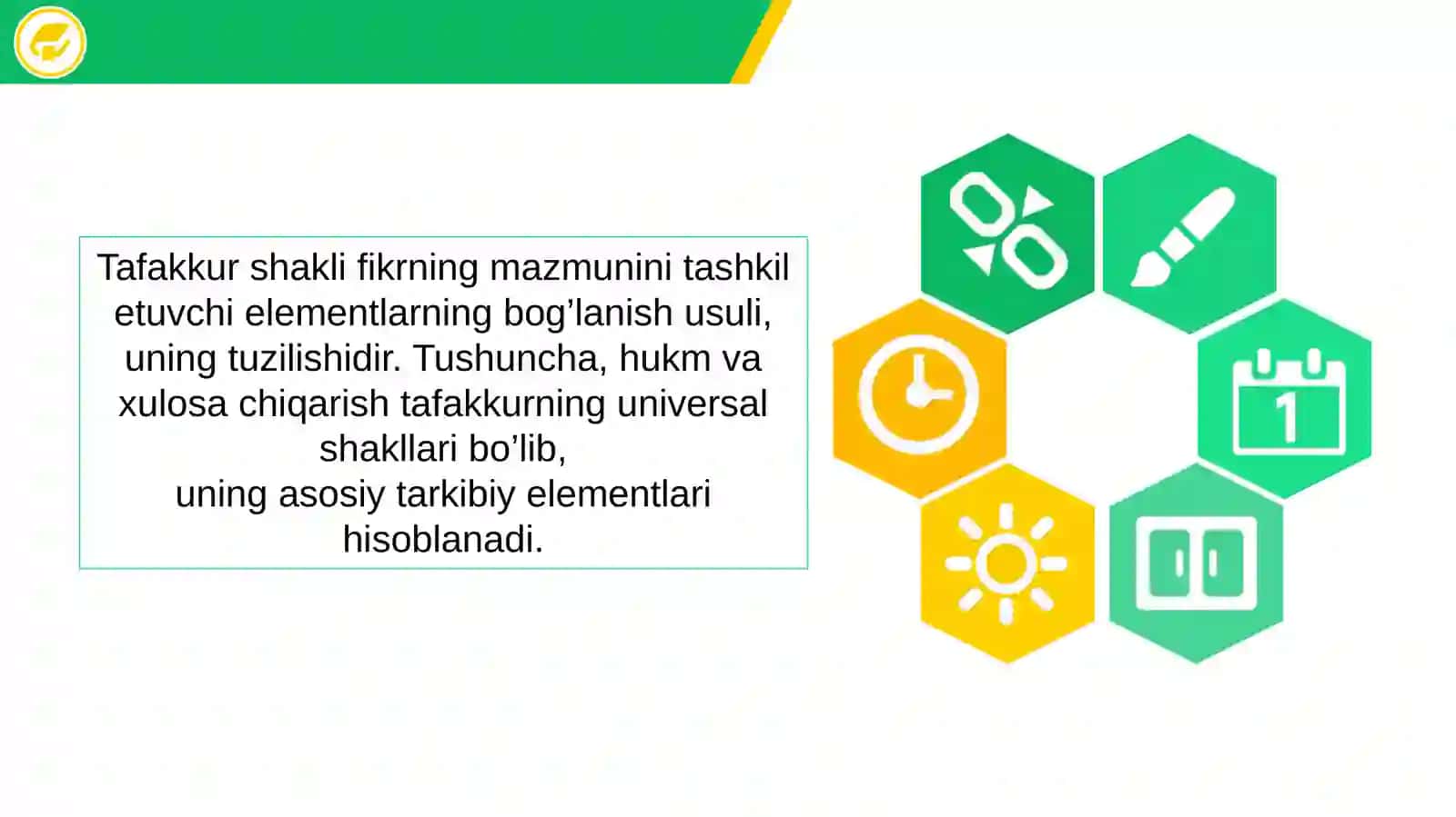 Tafakkur shakllari: Tushuncha, hukm va xulosa 4