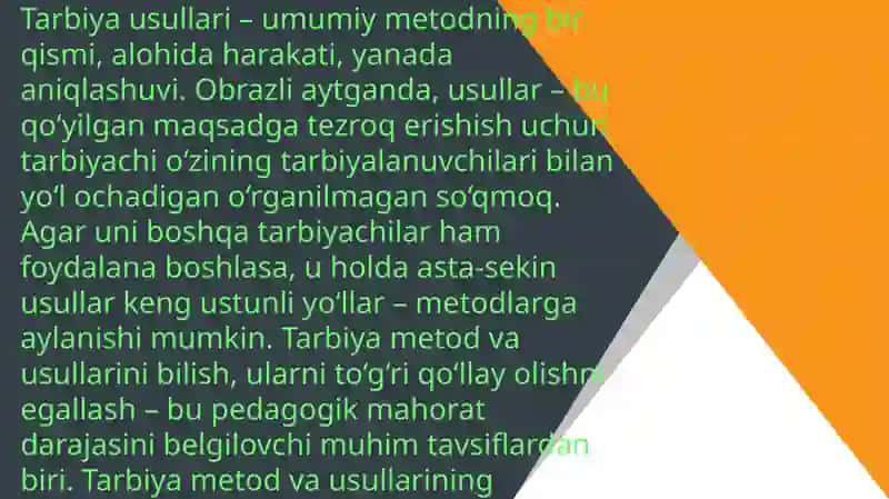 Tarbiya metodlari va turlari 4