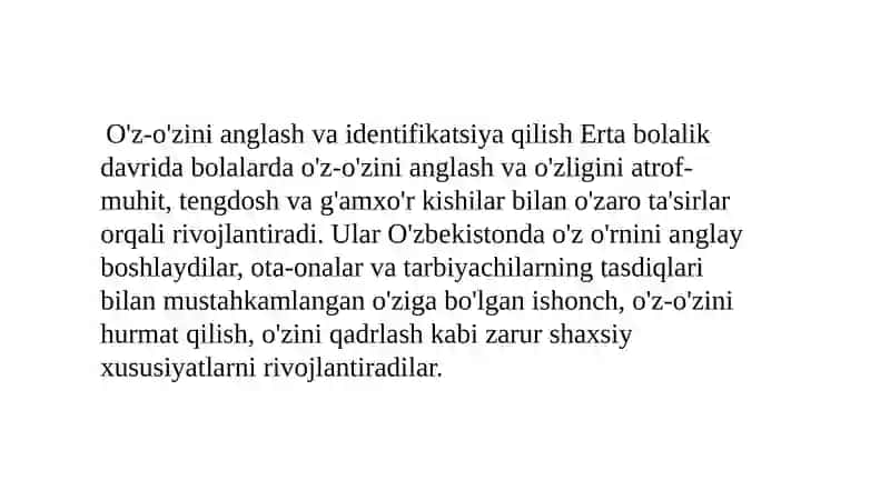 ERTA BOLALIK DAVRIDA SHAXSIY IDENTIFIKATSIYA JARAYONI 4