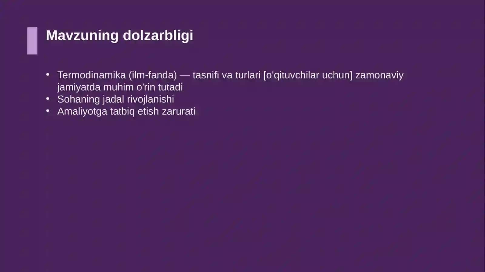 Termodinamika (ilm-fanda) — tasnifi va turlari [o'qituvchilar uchun] 4