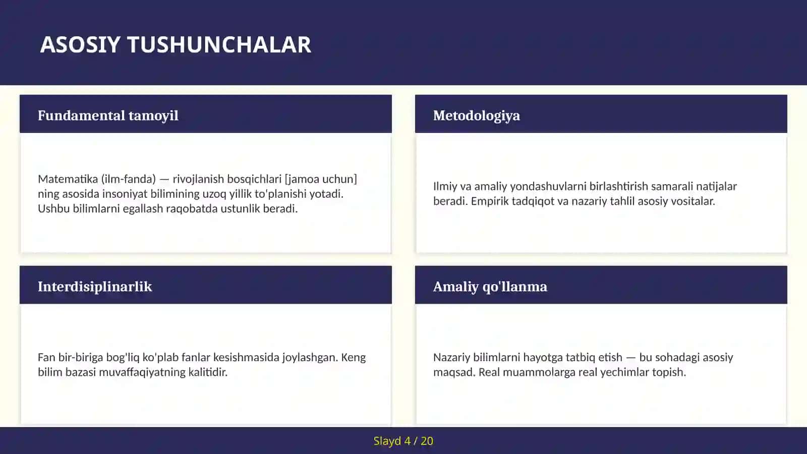 Matematika (ilm-fanda) — rivojlanish bosqichlari [jamoa uchun] 4