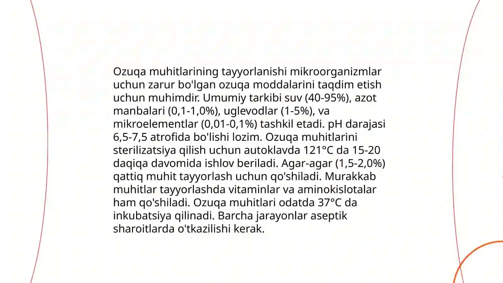 Ozuqa muhitlari turlari 4