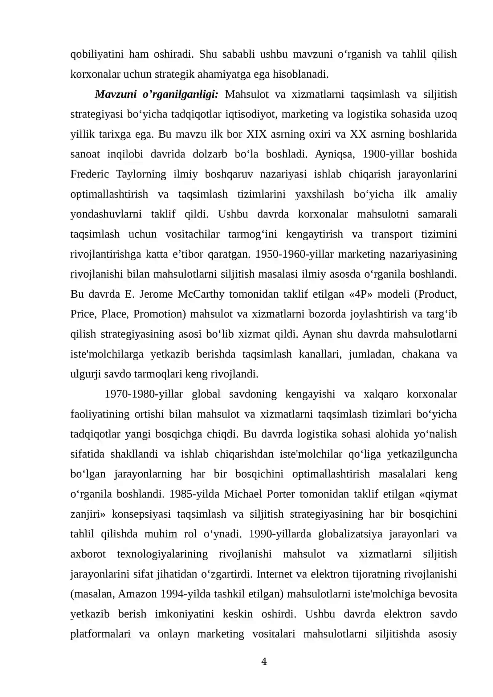Mahsulot va xizmatlarni taqsimlash va siljitish strategiyasi 4