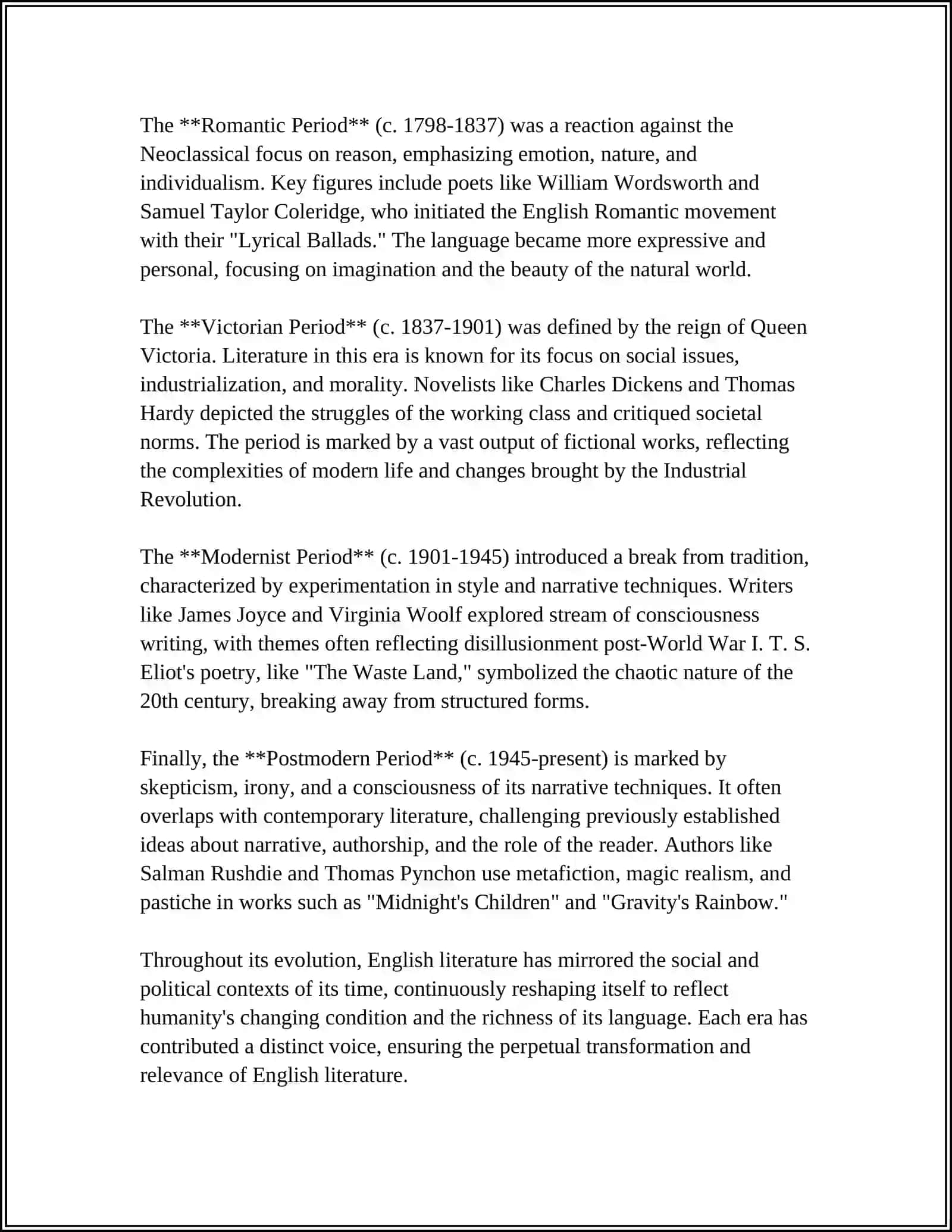 LITERARY HISTORY 4