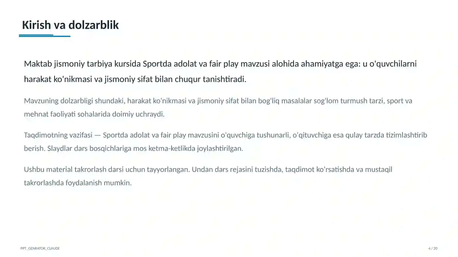 Sportda adolat va fair play (10-sinf) 4