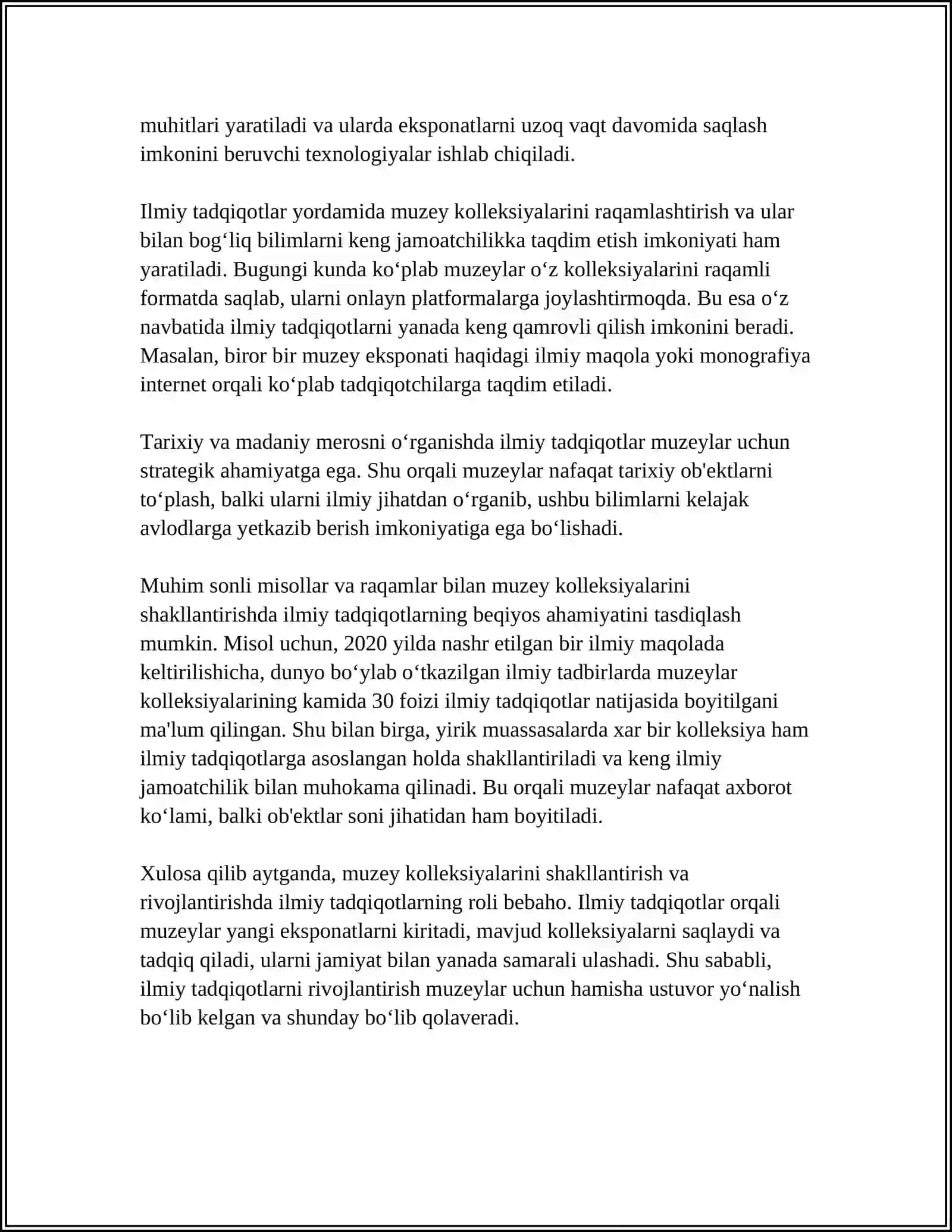 MUZEY FONDLARINI ILMIY ASOSDA SHAKLLANTIRISH 4