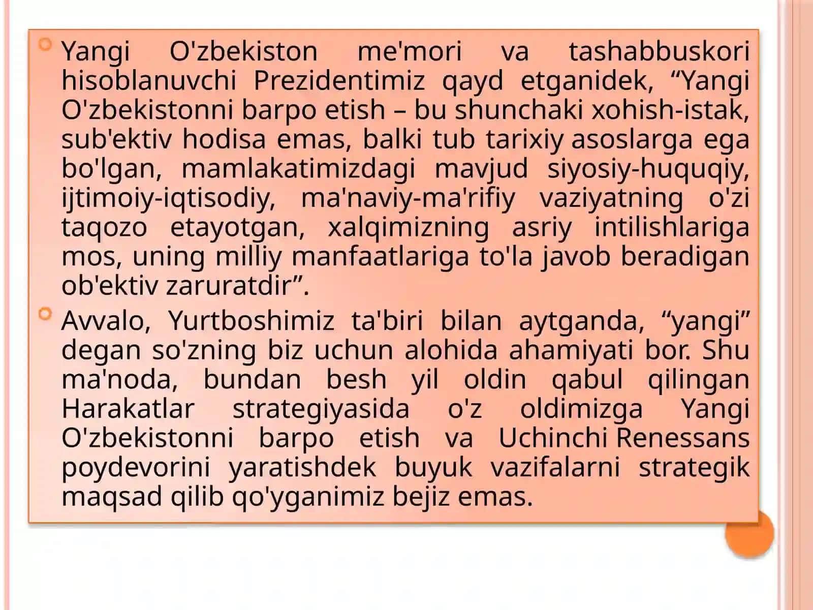 YangiO'zbekiston va UchinchiRenessans 4