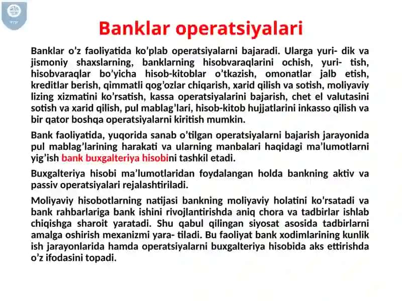 Banklarda buxgalteriya hisobi 4