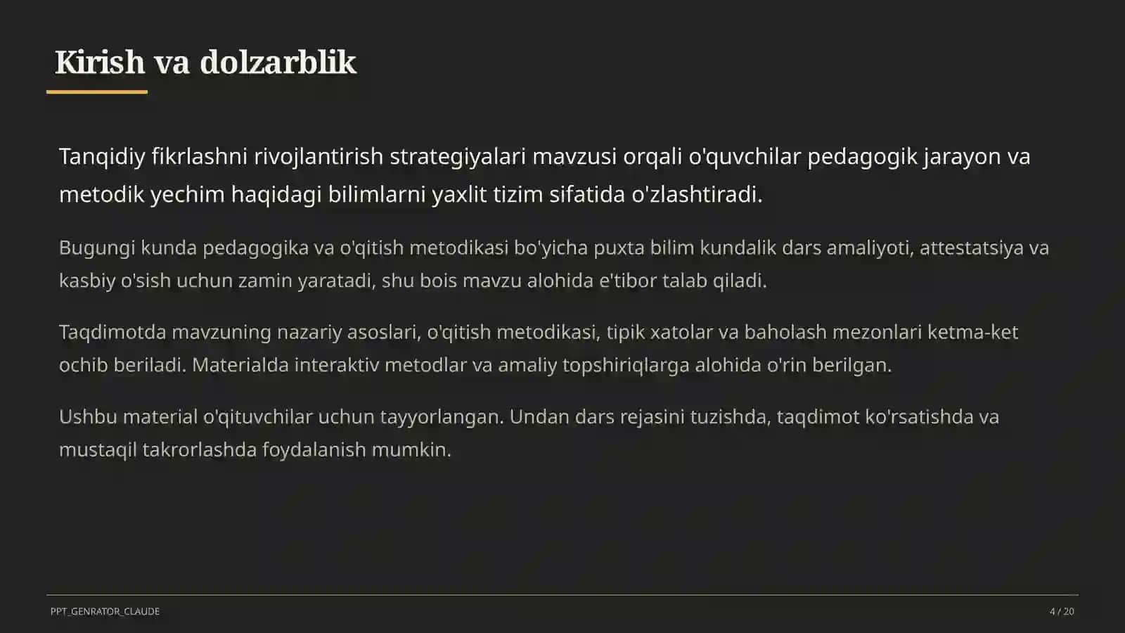Tanqidiy fikrlashni rivojlantirish strategiyalari 4
