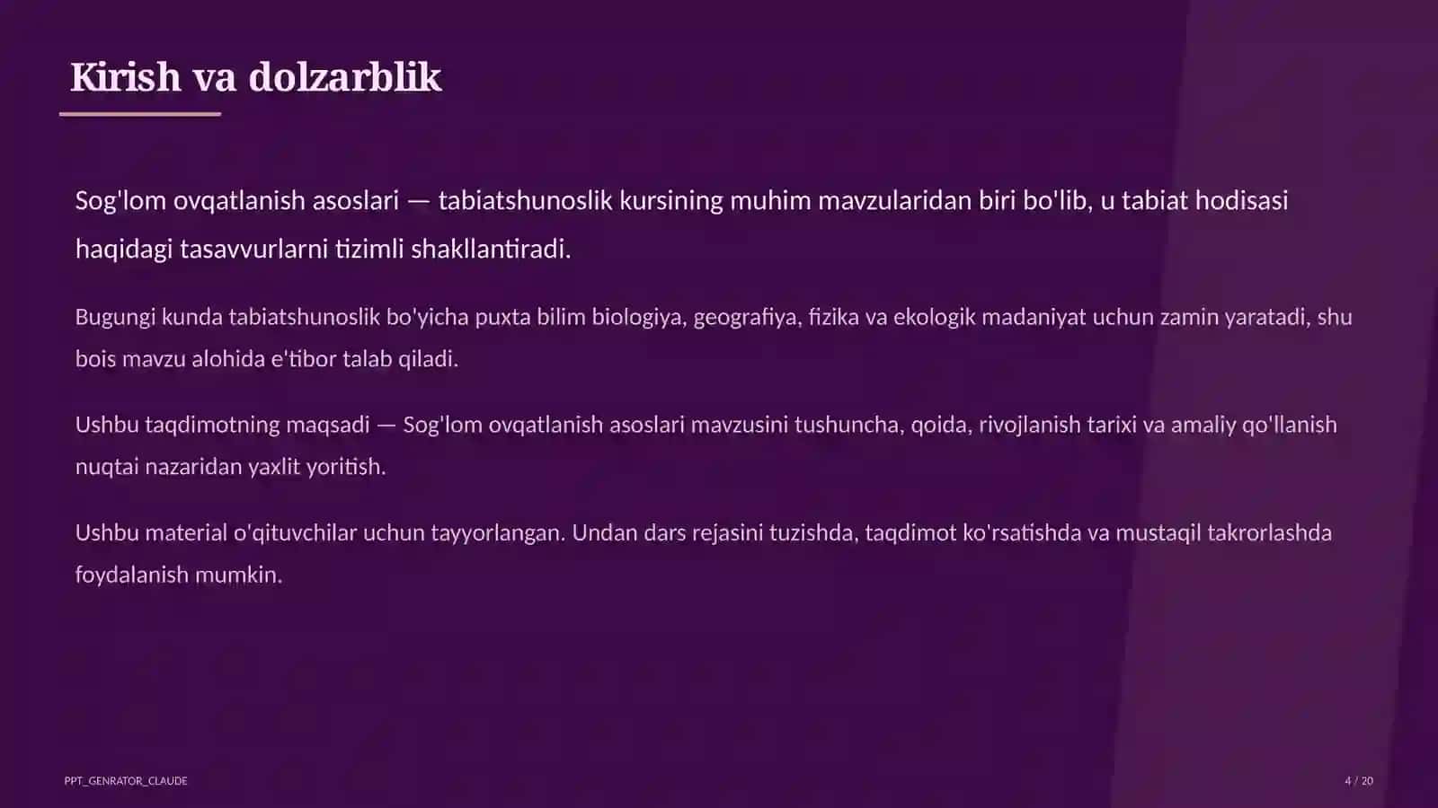 Sog'lom ovqatlanish asoslari (3-sinf) 4