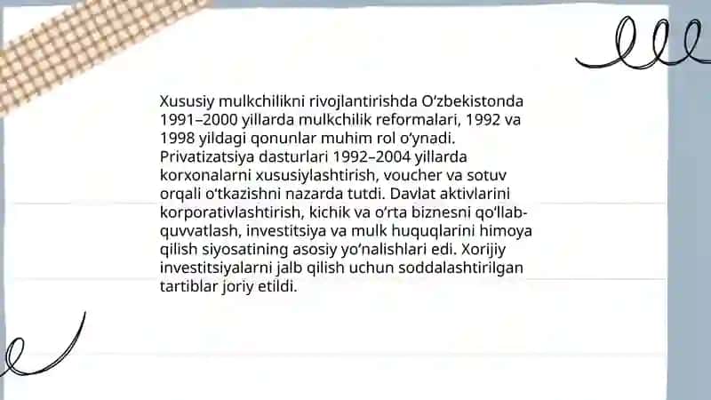 Oʻzbekistonda bozor iqtisodiyotiga oʻtishning tamoyillari va hususiyatlari 4
