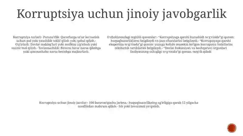 OʻZbekistonda Korrupsiyaga Oid Qarorlar Va Qonunlar Tasnifi 4