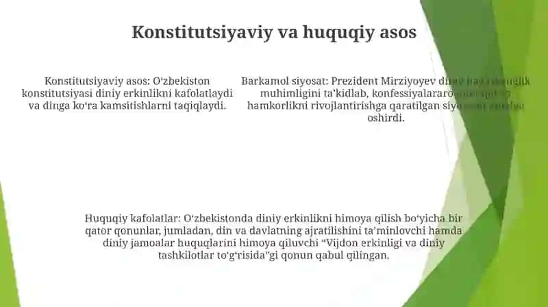O'Zbekiston Respublikasi Prezidenti Shavkat Mirziyoyevning Diniy Bqg'Rikenglik Sohasida Olib Borayotgan Oqilona Siyosati 4