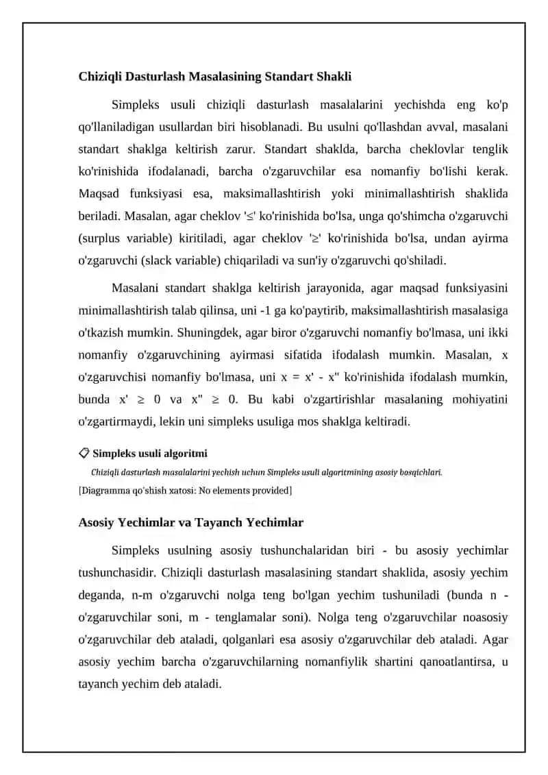 Simplex usuli algoritmi 4