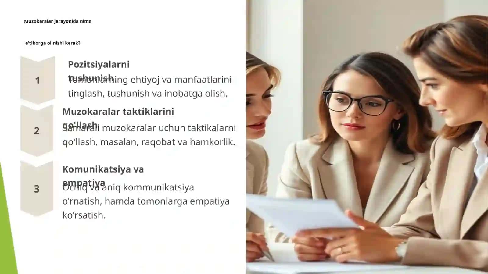 HUQUQIY KONSULTATSIYA VA MUZOKARALARNI MUVAFFAQIYATLI OLIB BORISH METODIKASI 4