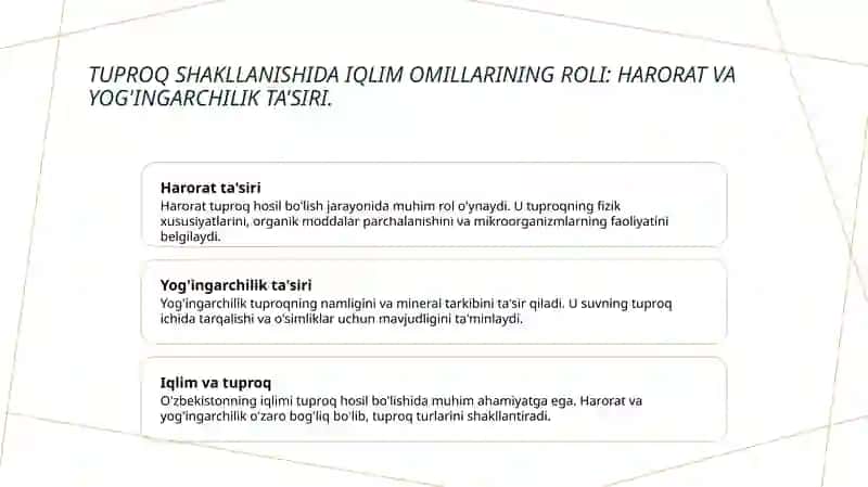 Tuproqni xosil qiluvchi omillar 4