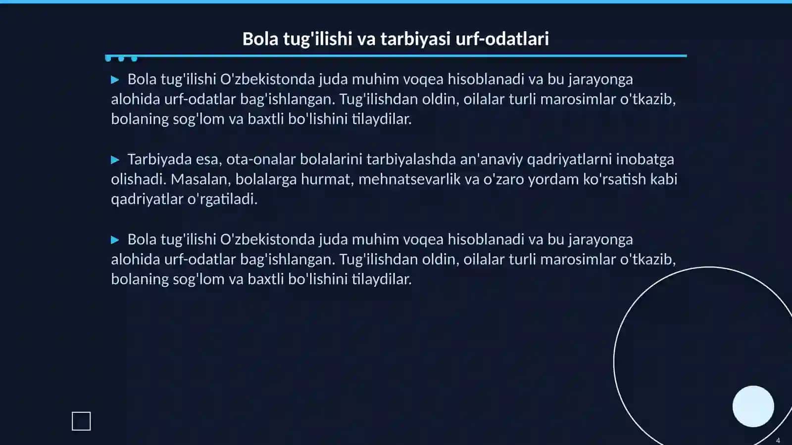 Узбекистон халқининг анъаналари тарихи 4
