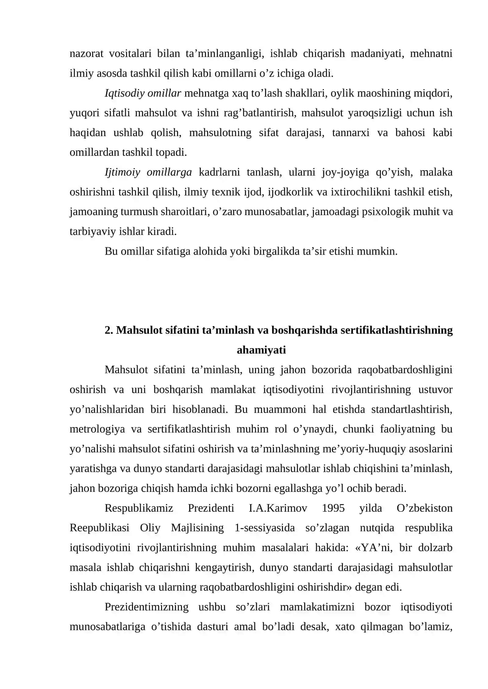 Sertifikatlangan mahsulotlar sifatini ta’minlash va boshqarish 4
