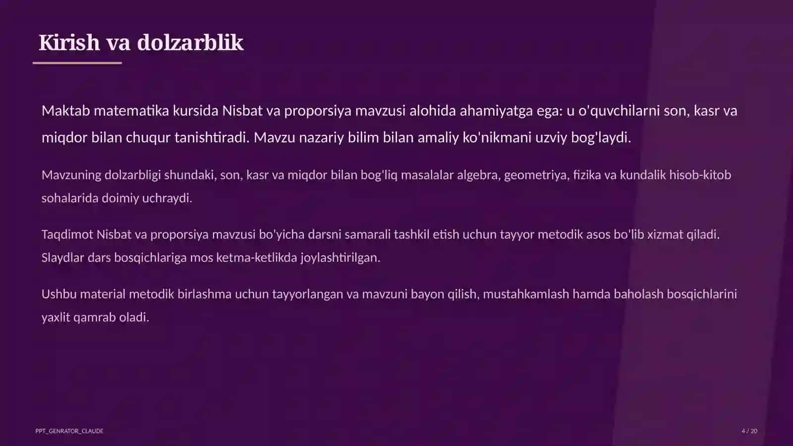 Nisbat va proporsiya (6-sinf) 4