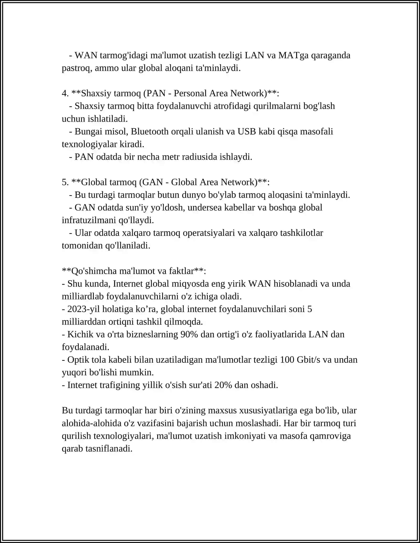 KOMPYUTER TARMOQLARI VA TARMOQ PROTOKOLLARI 4