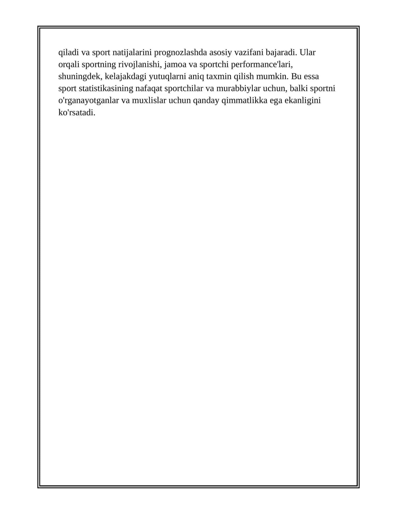 SPORT STATISTIKASI VA NATIJALARNI PROGNOZLASH 4