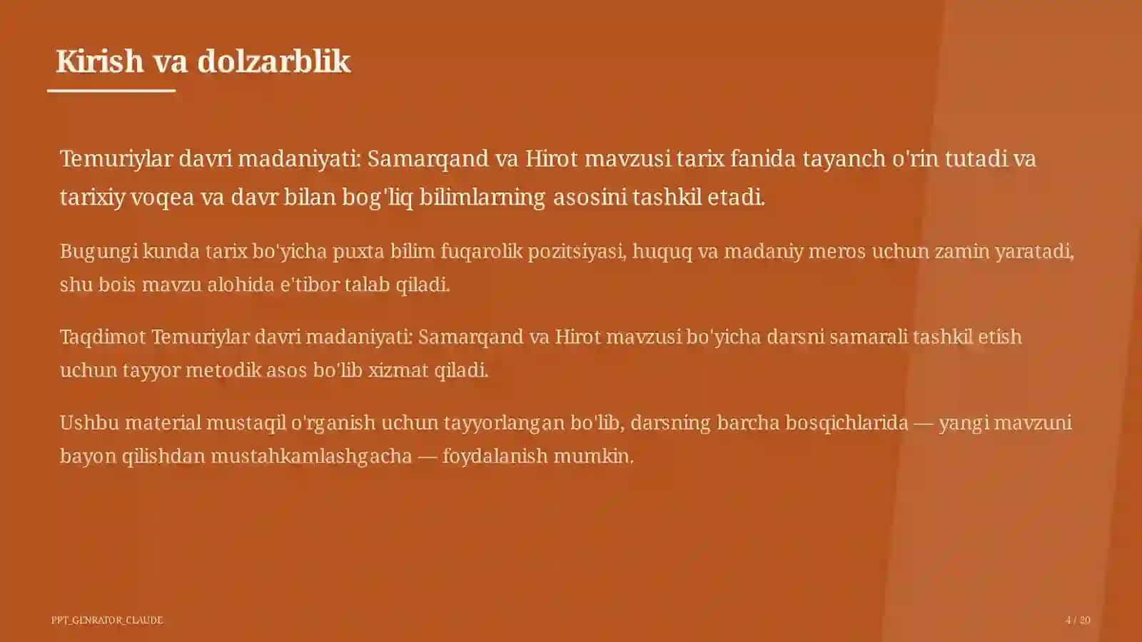 Temuriylar davri madaniyati: Samarqand va Hirot (8-sinf) 4