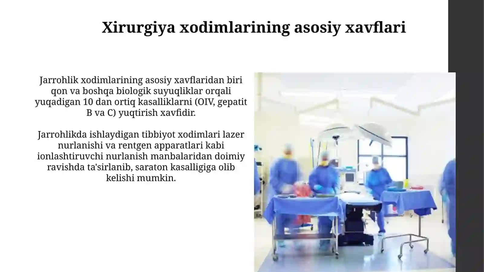 Xirurgiya sohasidagi tibbiyot xodimlarining mehnat gigienasi 4