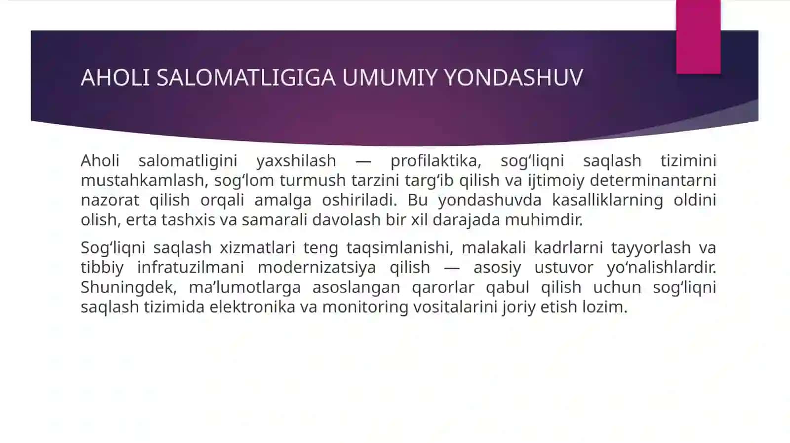 Aholining salomatligini va ekologik vaziyatni yaxshilash, madaniy merosni saqlash 4