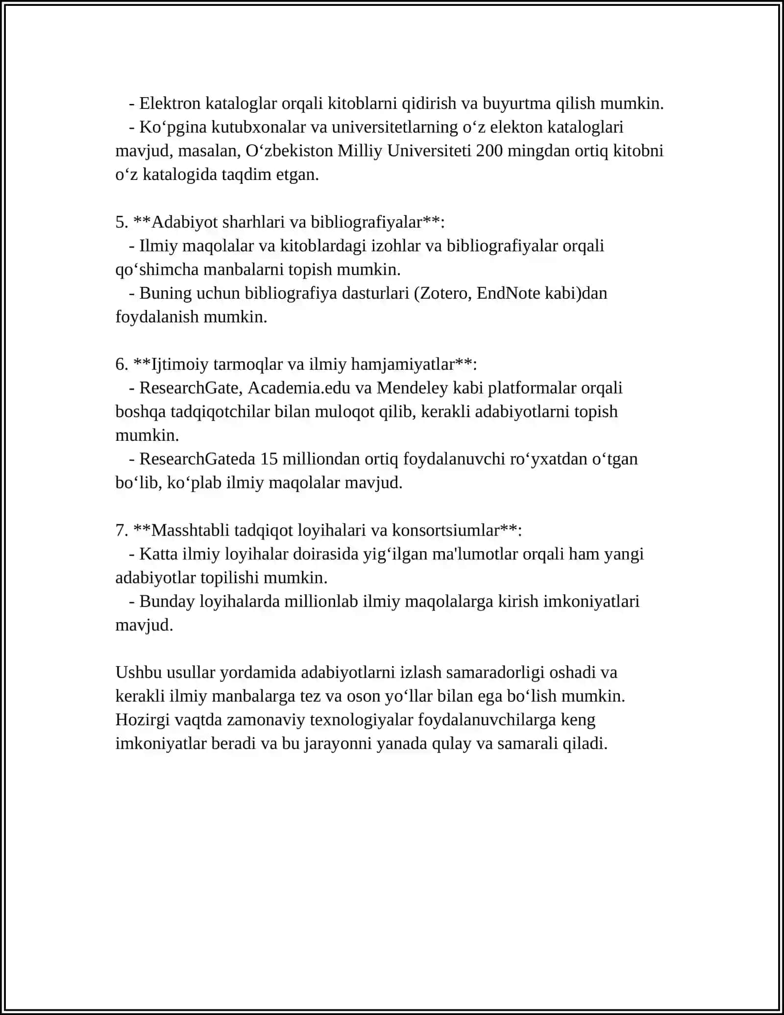 ADABIYOTLARNI IZLASH VA TANLASH 4