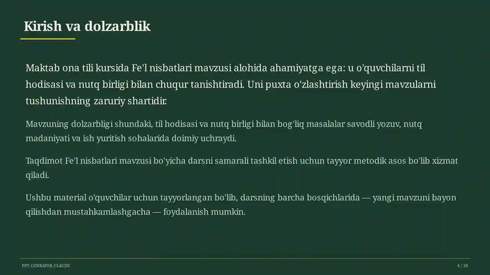 Fe'l nisbatlari (7-sinf) 4