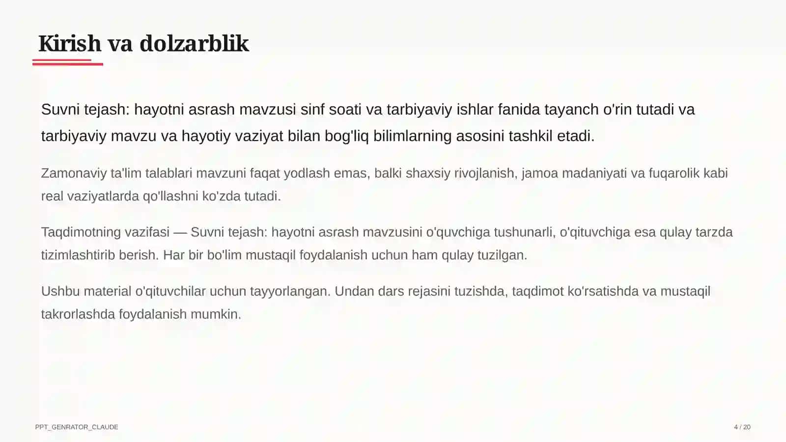 Suvni tejash: hayotni asrash 4