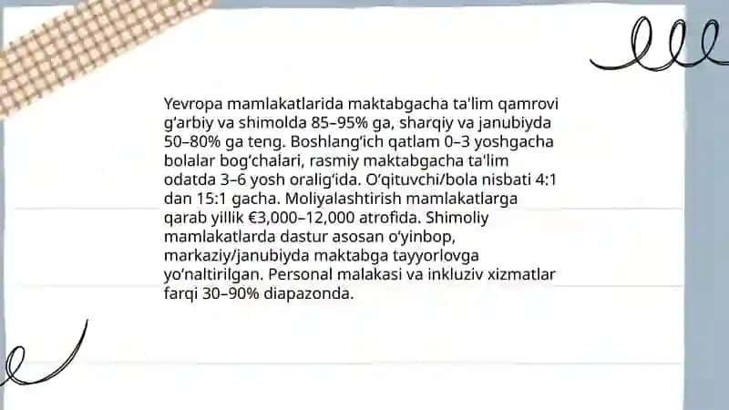 Yevropa mamlakatlari talim tarbiya masalalarining olib borilishi va qiyosiy tahlil 4