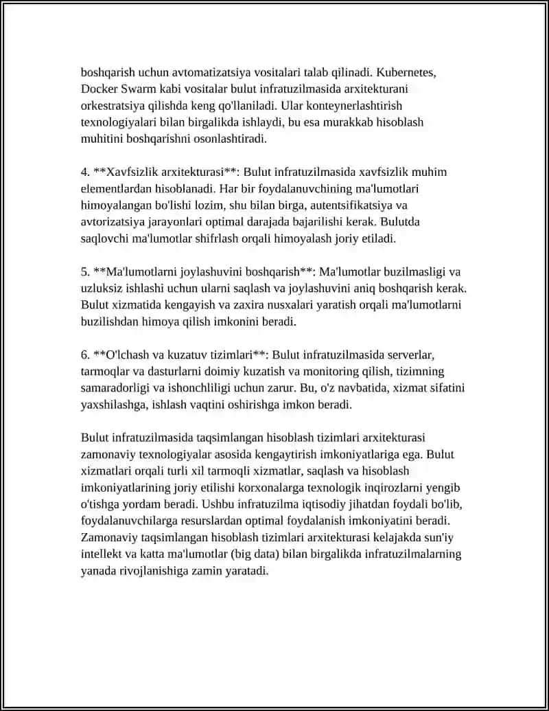 Zamonaviy bulut infratuzilmasida taqsimlangan hisoblash tizimlari arxitekturasi 4