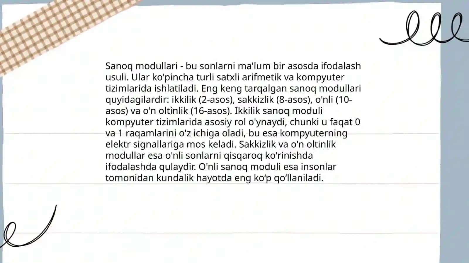 Ixtiyoriy sanoq moduli 4