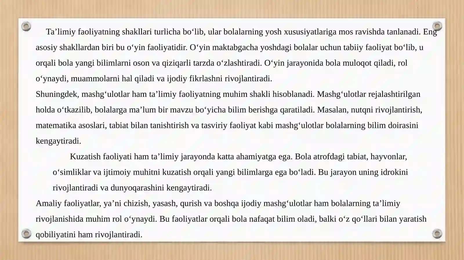 Bolalarni maktabga tayyorlashda ta'limiy faoliyatning ahamiyati 4