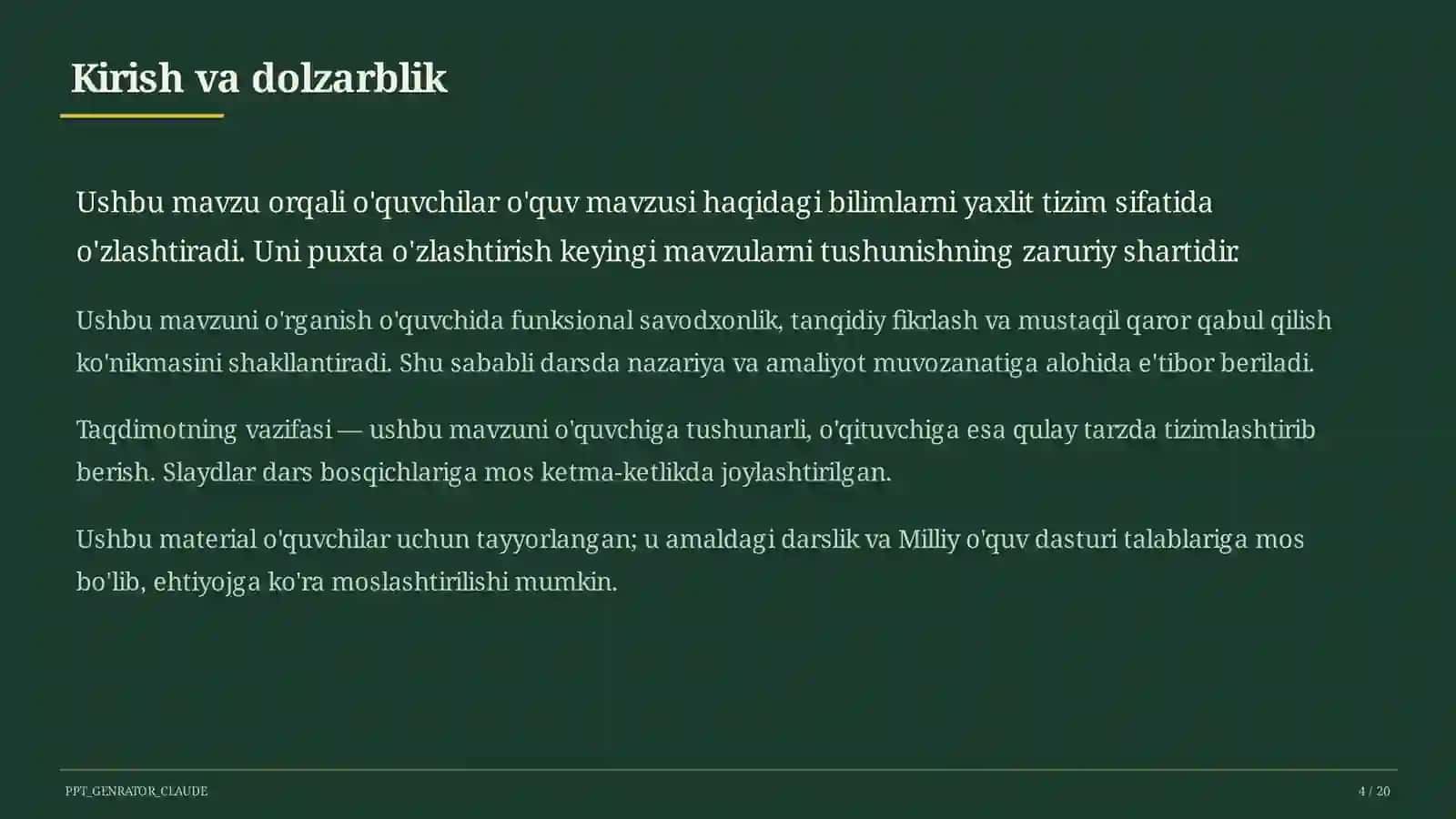 Interaktiv dosba va kompyuter sinfi 4