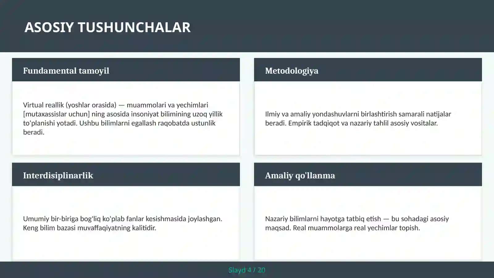Virtual reallik (Yoshlar orasida) - muammolari va yechimlari [mutaxassislar uchun] 4