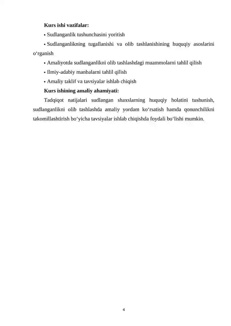 O'ZBEKISTON QONUNCHILIGIDA SUDLANGANLIK HOLATINI OLIB TASHLASH VA TUGATISH INSITUTI 4