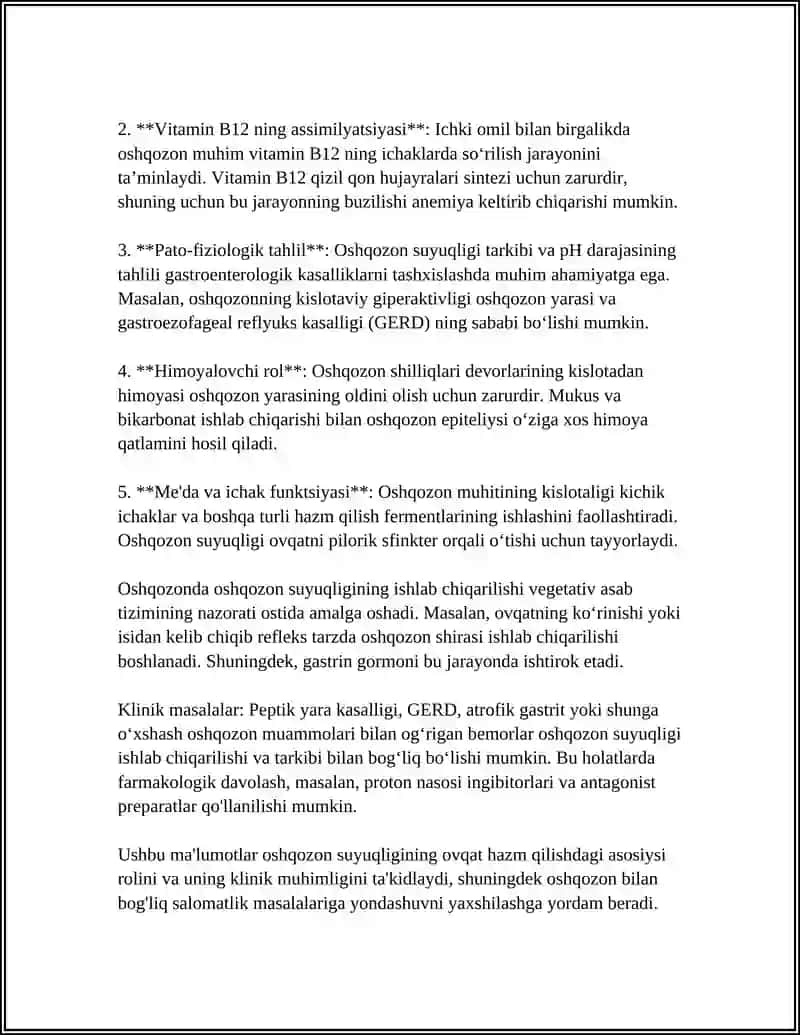 OSHQOZON SUYUQLIGI TASHXISINING KLINIK AHAMIYATI 4
